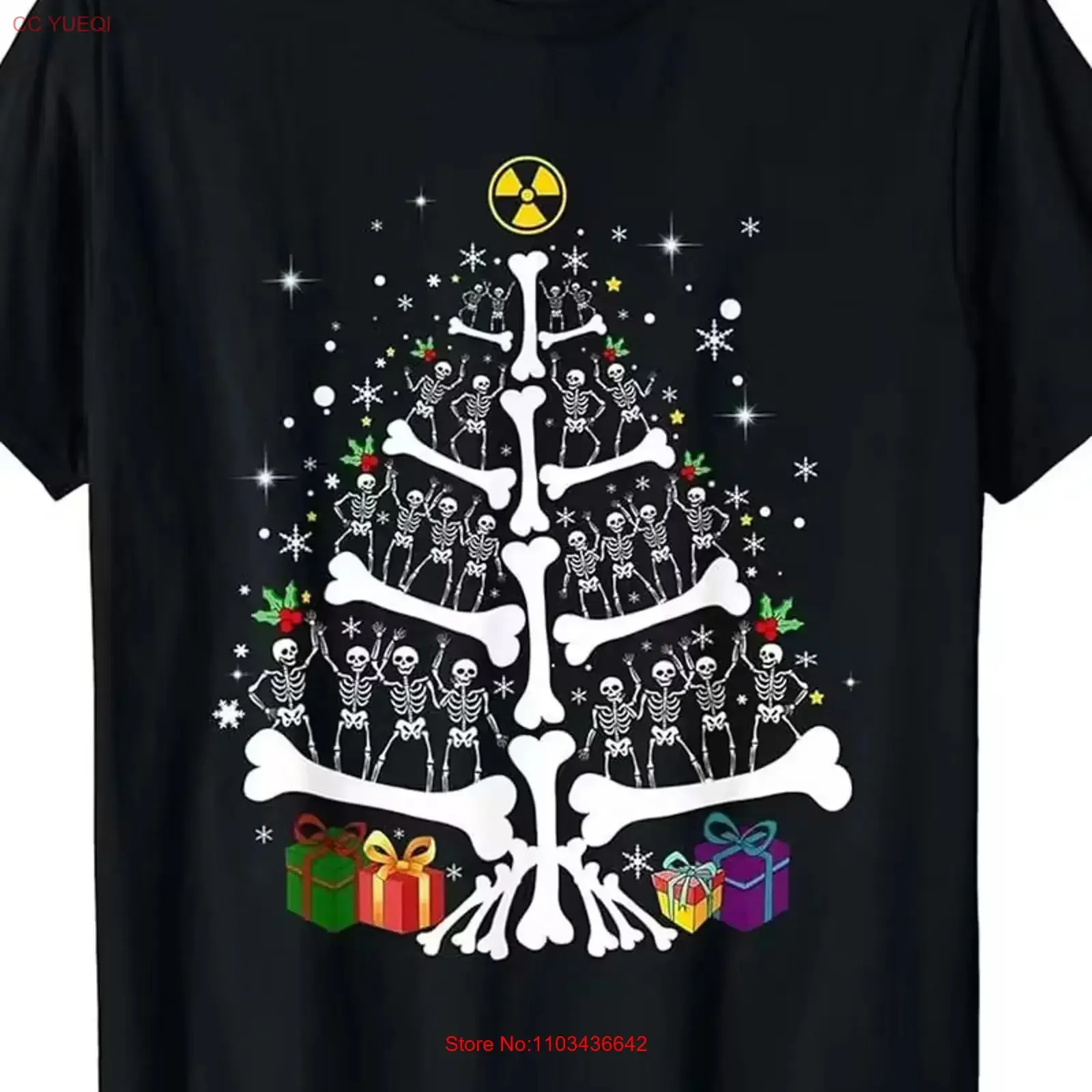 Camiseta Retro de Navidad con Rayos X, Diseño de Esqueleto para Equipo de Radiología, Estilo Vintage Lavado, a la Moda, Cómoda, Transpirable y Elástica