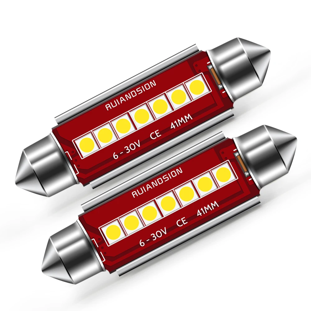 2pcs Led Festoon Light 28/31/36/39/42/44mm C5W C10W Canbus Car Truck 6v 12v 24v Moto Auto Interior Dome Lamp License Plate Bulb