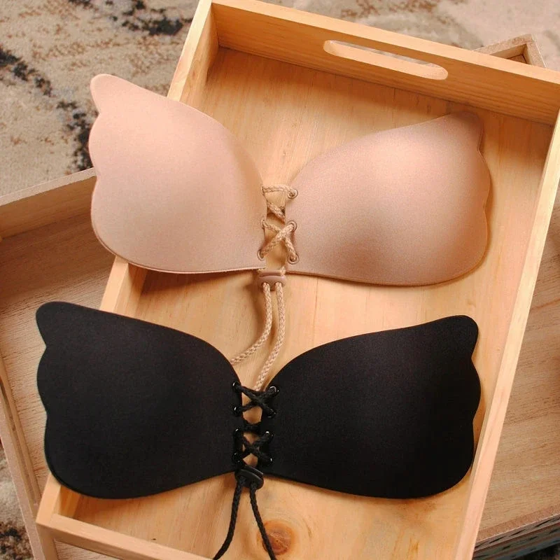 Women Sexy Strapless Adhesive Stick Bra Invisible Strapless Push Up Bras Backless Lingerie Seamless Silicone Bralette Underwear