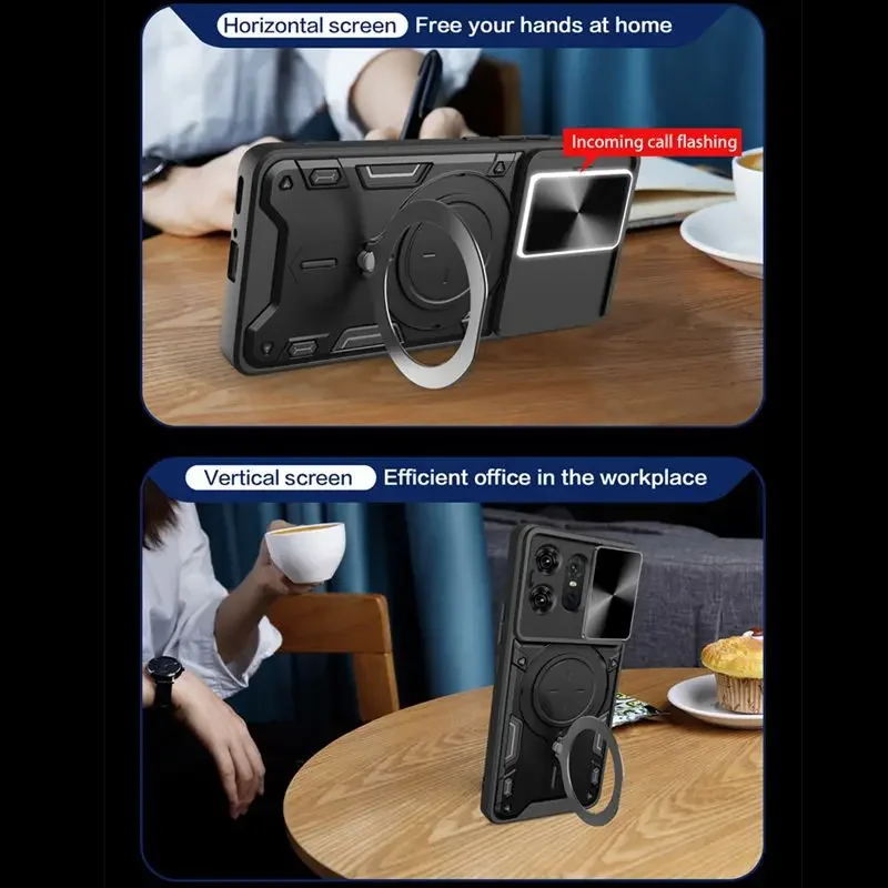 Kickstand Protective Cover For Motorola Edge 50 Pro Fusion Ultra Moto Edge 50 Neo Case Protection Shockproof Funda Coque Capa