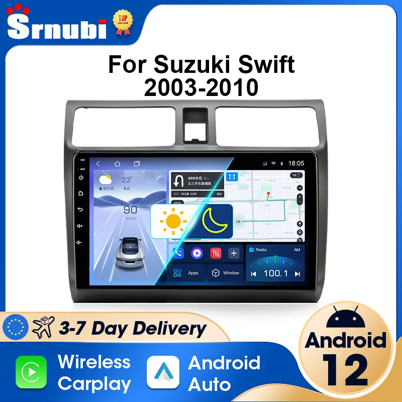 Android 12 Car Radio 2 Din Wireless Carplay for Suzuki Swift 2003-2010 Multimedia Player Stereo Navigation Head Unit Auto Audio