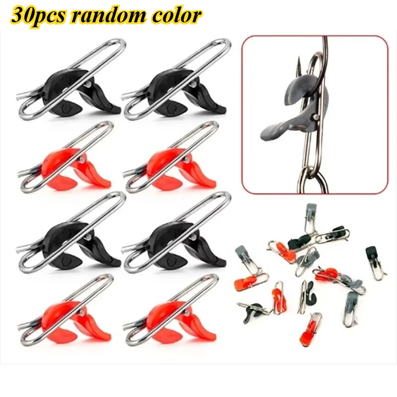 30pcs Random Color Mini Fishing Quick Connector Snap Swivel Ring Lure Clip Saltwater Tackle Accessory