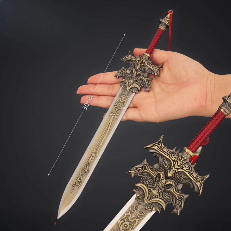 Sceau des dieux de 30cm/11,81 pouces, série douze épées, modèle d'arme épée ancienne, couteau Qingping, article de collection de bureau, ornements