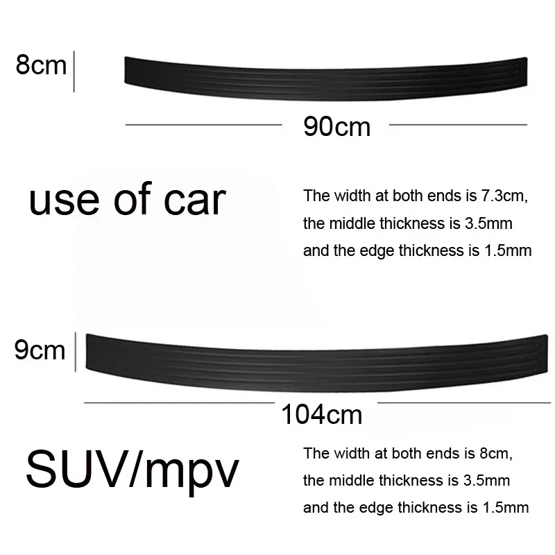 SEAMETAL Universal Carbon Fiber Car Trunk Door Guard Strip Auto Sill Plate Protector Rear Bumper Guard Rubber Mouldings Strips