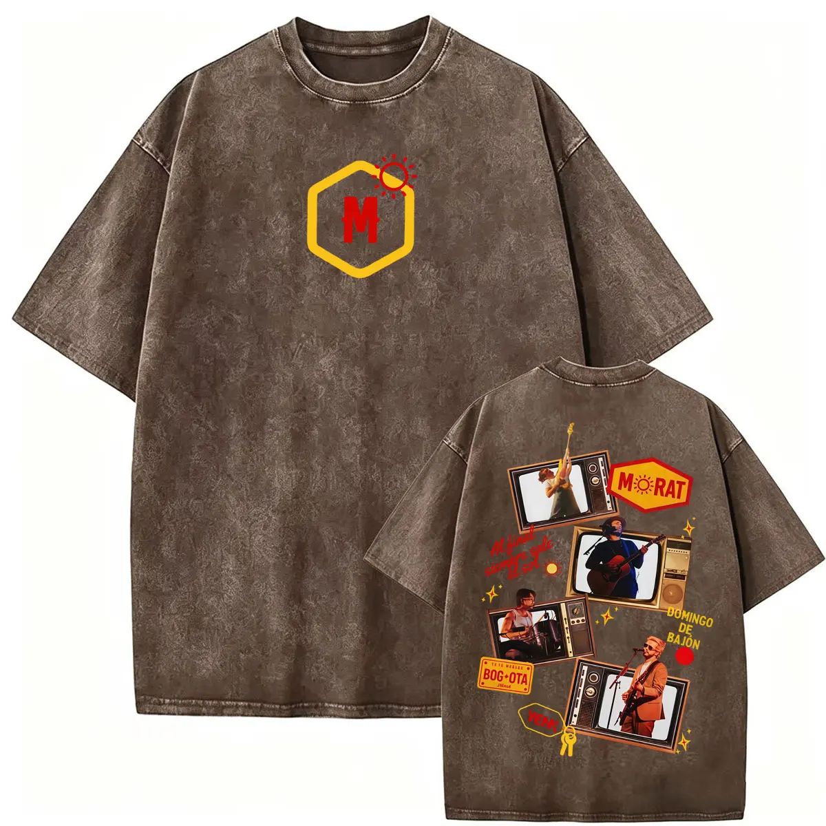 Band Morat Ya Es Manana Yem Album Tour T-Shirts Herrenkleidung Mode Vintage Washed T-Shirt Lässiges Baumwoll-T-Shirt von Hoher Qualität – Detail 16