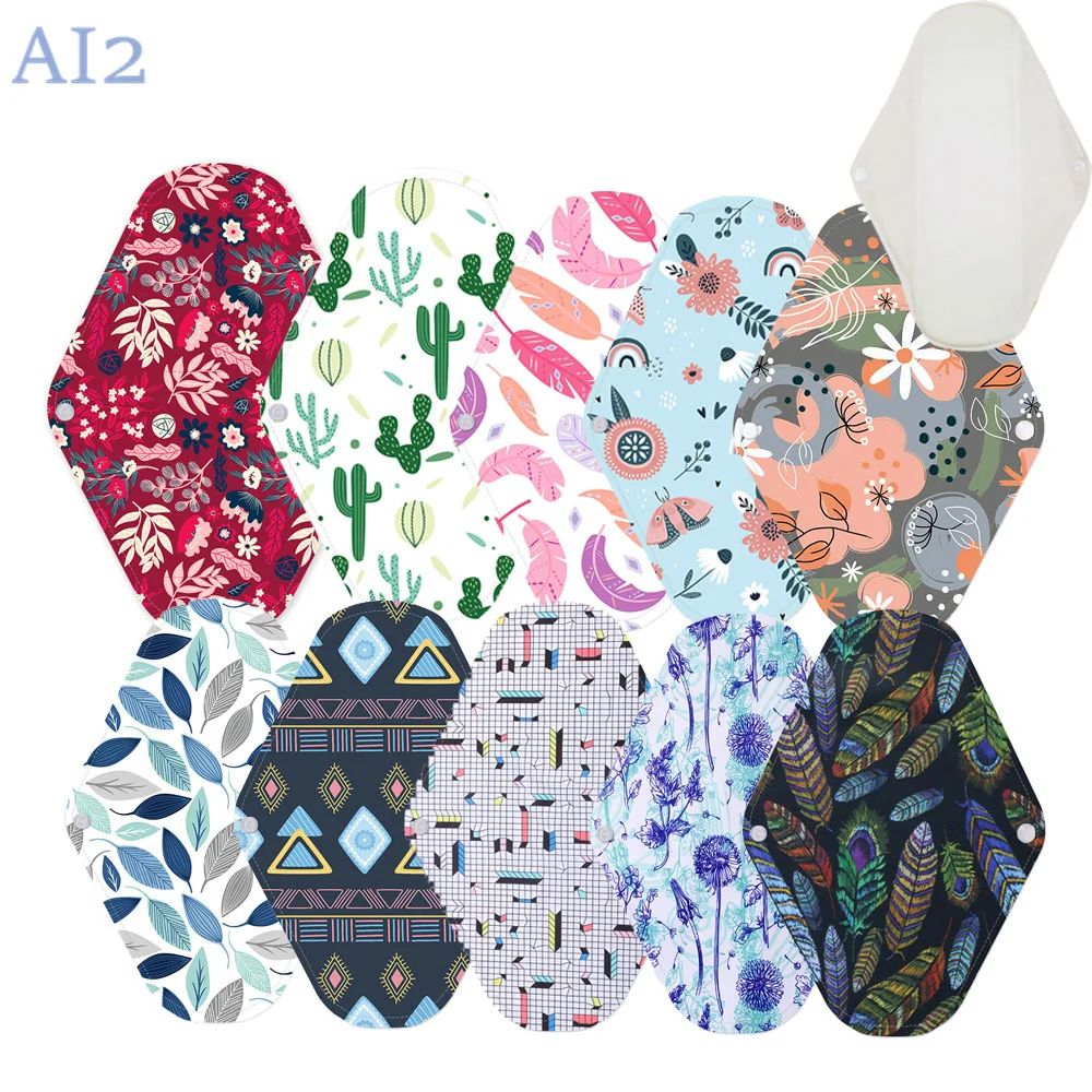 

3 шт., хлопковые прокладки для менструации с принтом