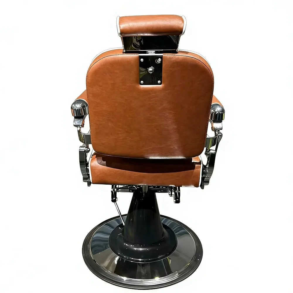 Vintage White Gold Luxury Beauty Hair Salon Shaving Barber Chair Hydraulic Saloon Chair Salon Furniture Styling Barber Chair