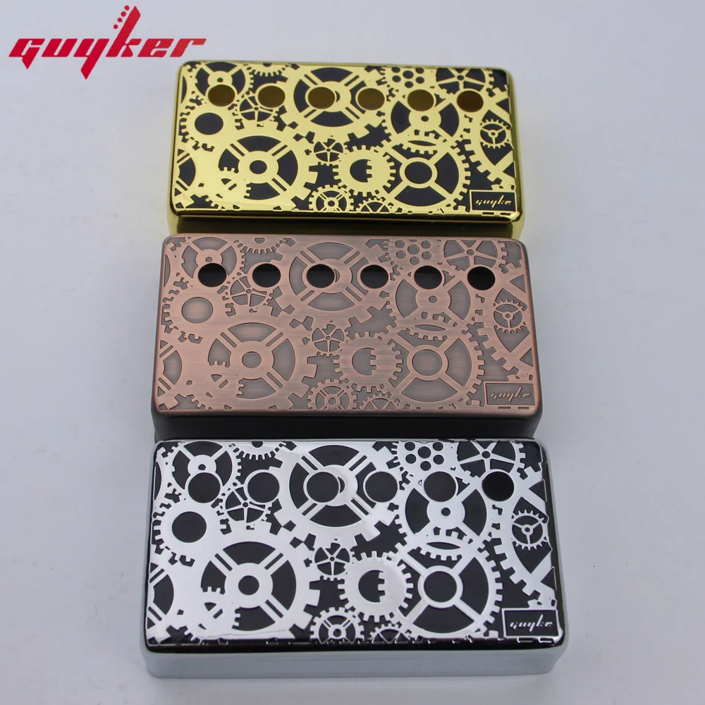 1 Set Humbucker Guitar Pickup Covers Cupronickel Material Gear Pattern Surface for LP Guitar Parts 50 52MM