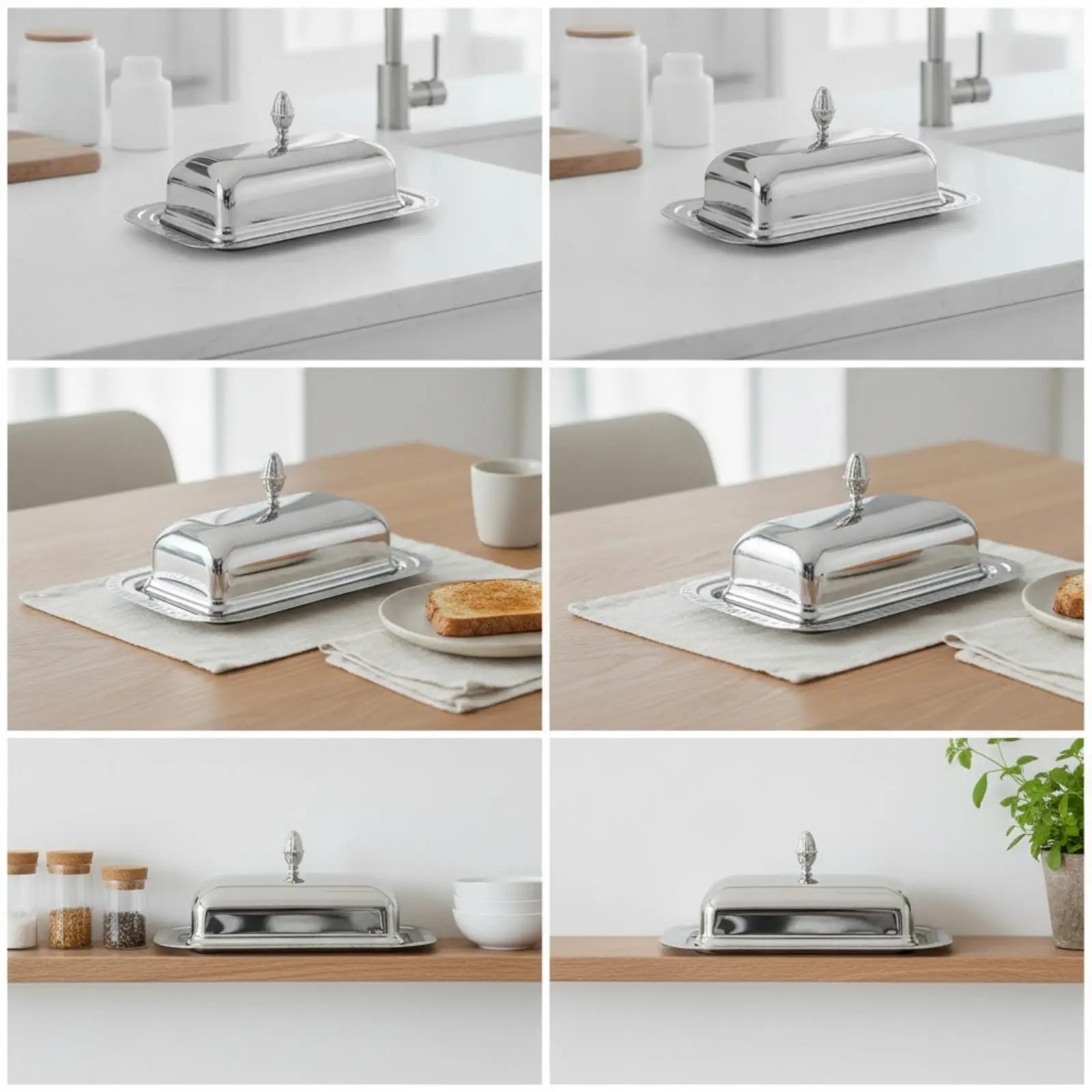 Butter Dish with Lid Stainless Butter Dish Dish with Cover Mirror Polished Tableware for Dining Table, Kitchen Counter