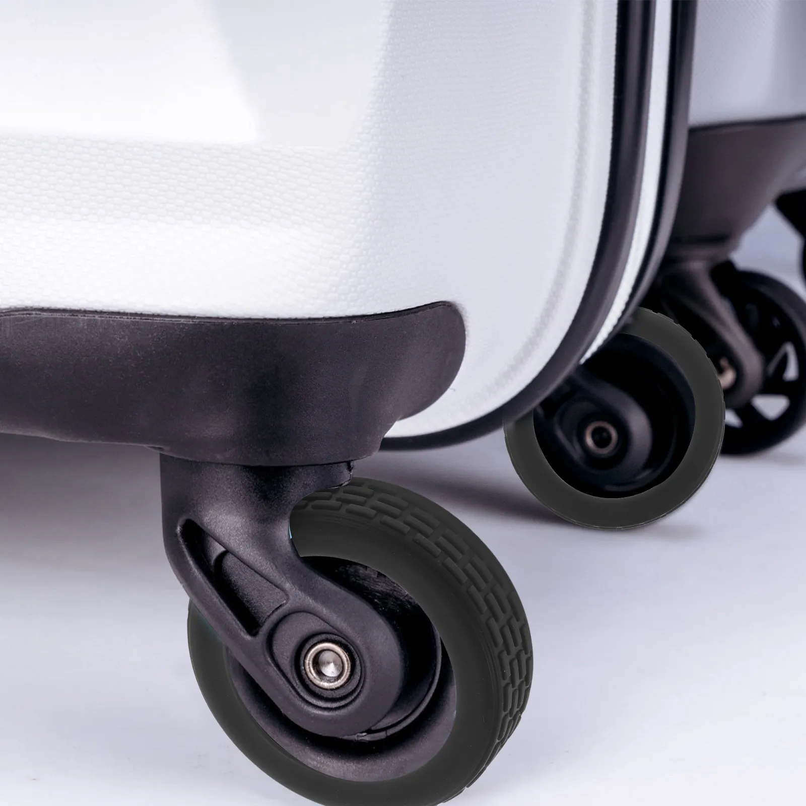 

Комплект из 8 универсальных защитных чехлов для колес багажа, легко устанавливаемые, звукоизоляционные, для чемоданов и тележек