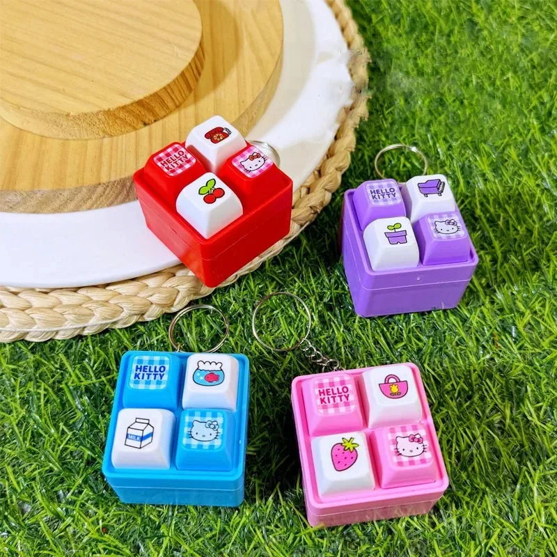 

Hello Kitty Four Grid Sound ;'Light Clicker Keychain Kawaii Cute/; Fidget Toy Stress Relief Toy Sensory;' Toy Squishy Party Gift
