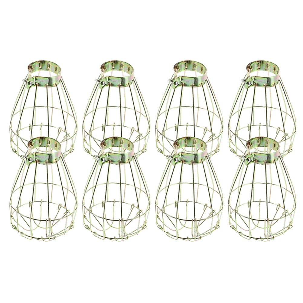 

8 Retro Birdcage Lamp Shades Iron Cylinder Guards Vintage Industrial Light Covers Wire Pendant Fixtures Metal Cage Lamps
