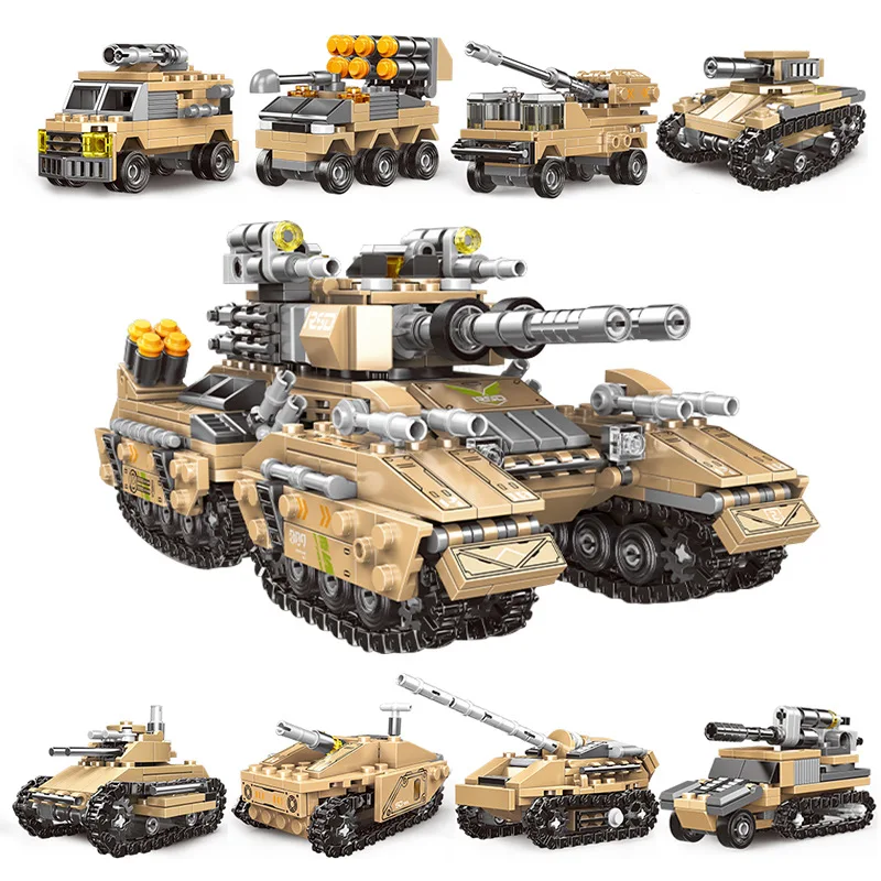 Tank Building Blocks Children\'s Toys Military Model Children\'s Educational Building Blocks Boy Toys