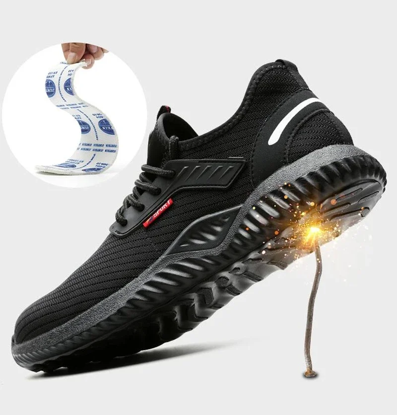 Work Safety Shoes Anti-Smashing Steel Toe Puncture Proof Construction Lightweight Breathable Sneakers Boots Men Women Air Light