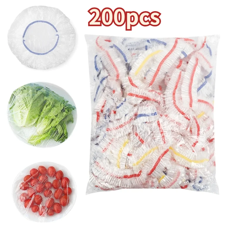 

Disposable Food Covers Elastic Plastic Wrap Food Grade Fresh-keeping Lids Storage Bag Shoe Covers Shower Headgear Bowl Caps