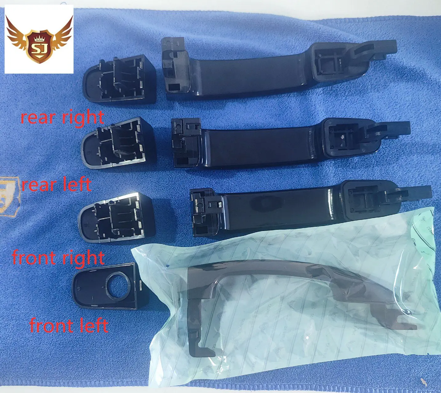 1set 4pcs Exterior Door Handle for Mazda BT50 2012-2020 Ford Ranger 2012-2021 Everest T6 T7 Chrome and Black