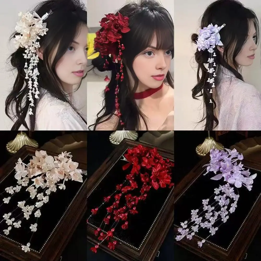 

Elegant Faux Pearl Floral Hair Clip Set for Women Stylish Hairpin Accessories with Flower Decor for Wedding Prom Parties