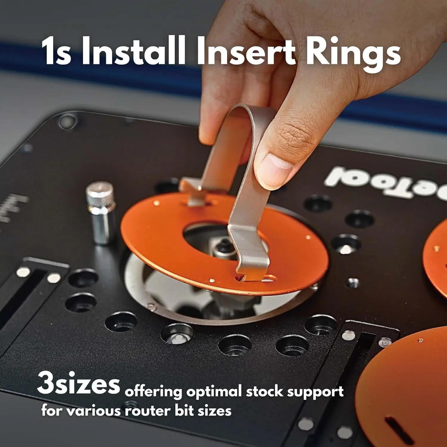 SpeTool Aluminium Router Table Insert Plate Router Plate Kit with Adjustable Dust Collection System Pre-drilled Router Plate