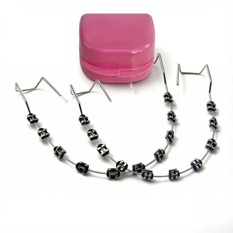 1pair Fashionable Tooth Decoration Set with Metal Chain - Upgraded Dental Model Kit for Upper/Lower Matching, Daily Party Wear