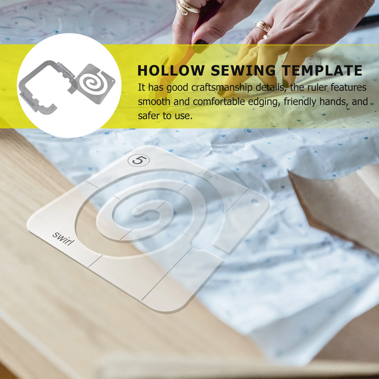 

1Set Sewing Ruler Acrylic Patchwork Template Transparent Quilting Fabric Ruler DIY Stitching Tool for Clothing Crafts