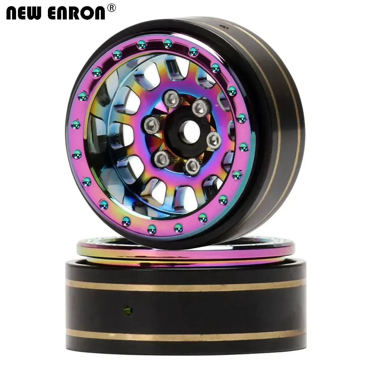 NEW ENRON 1.0 inch Deep Dish  Brass Beadlock Wheel Rim 4pcs for RC CAR 1/18 1/24 RC Axial SCX24 TRAXXAS TRX4M FMS FCX24