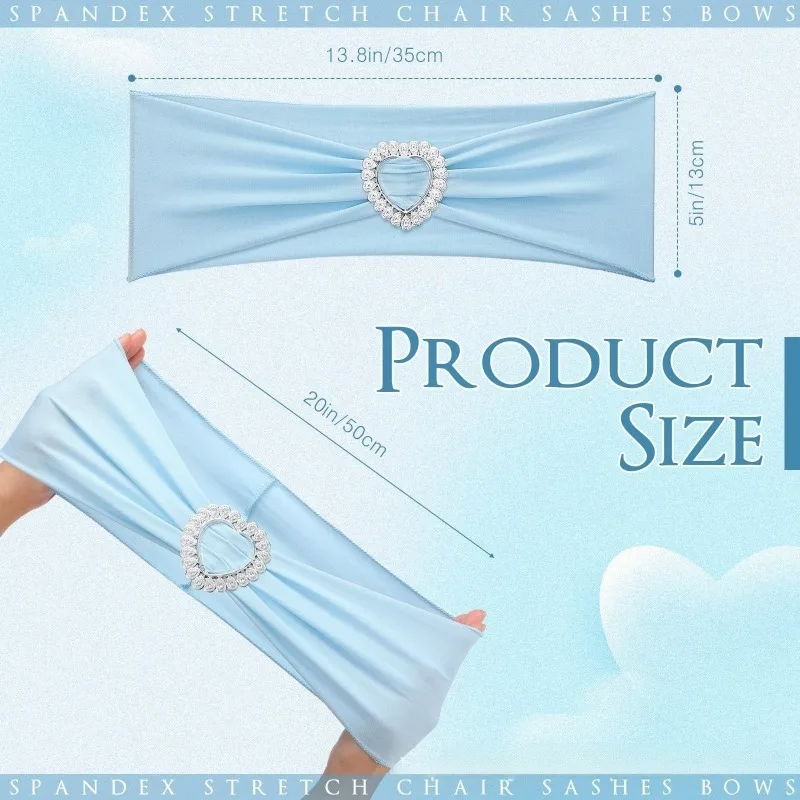 10PCS Wholesale Elastic Chair Bands Bowknot Heart Ring Sashes Universal Chair Cover Ties for Wedding Banquet Event Decoration