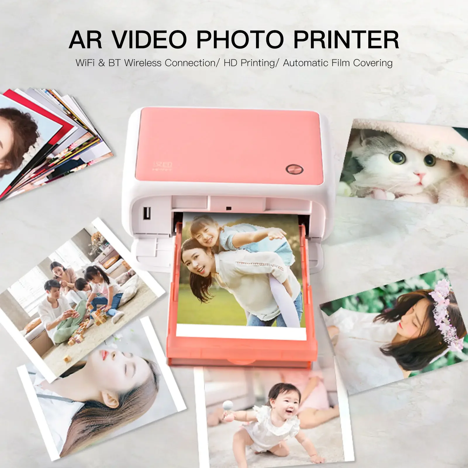 Photo Printer Portable Full Color Printing WiFi Mini Househald Thermal Sublimation Printer 4x6 Inch 300dpi AR Printing