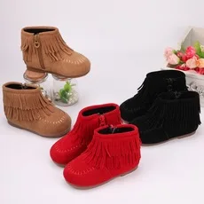 Shoes for Children Fashion Ankle Boots Spring Autumn New Baby Cowhide Tassel Short Boots Girls Shoes Обувь Детская  Unisexbota