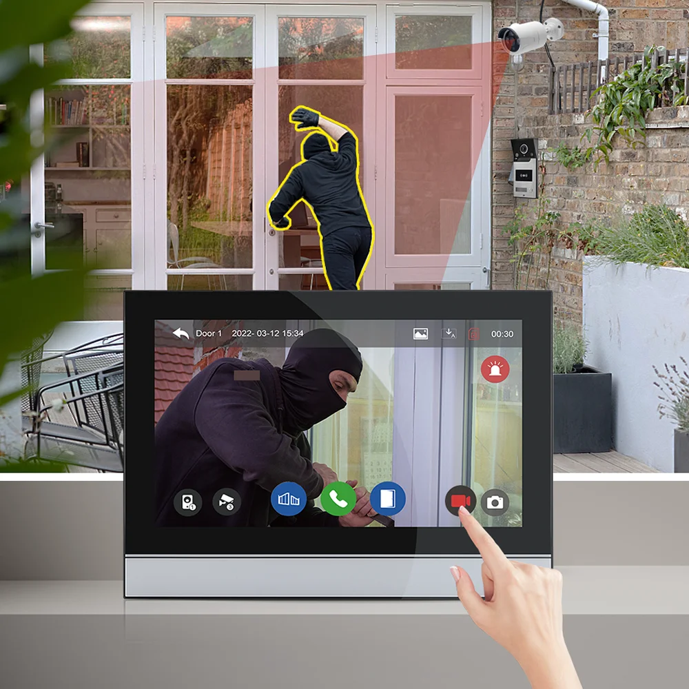 Nowy ekran dotykowy 10-calowy dzwonek wideo WiFi Wideodomofon Tuya Smart APP Zdalne odblokowanie karty RFID do domofonu