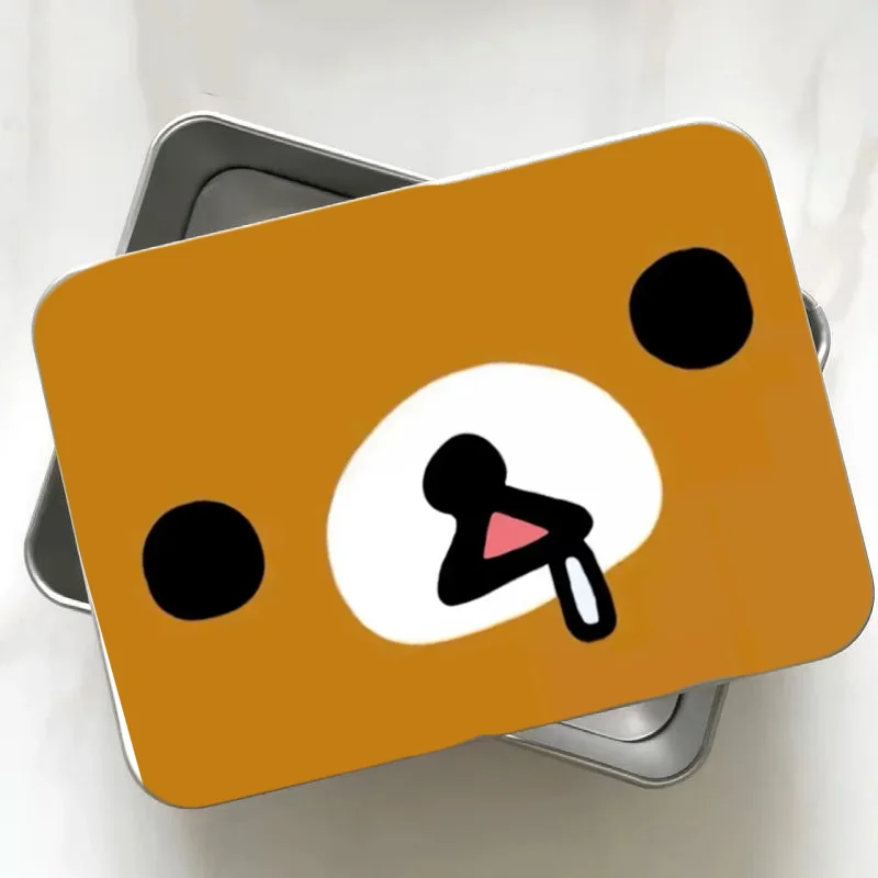 

Mini Rilakkuma Storage Box Desktop Ornaments Student Sticker Dust-proof Kawaii Jewelry Decorate Cartoon Package Birthday Gift