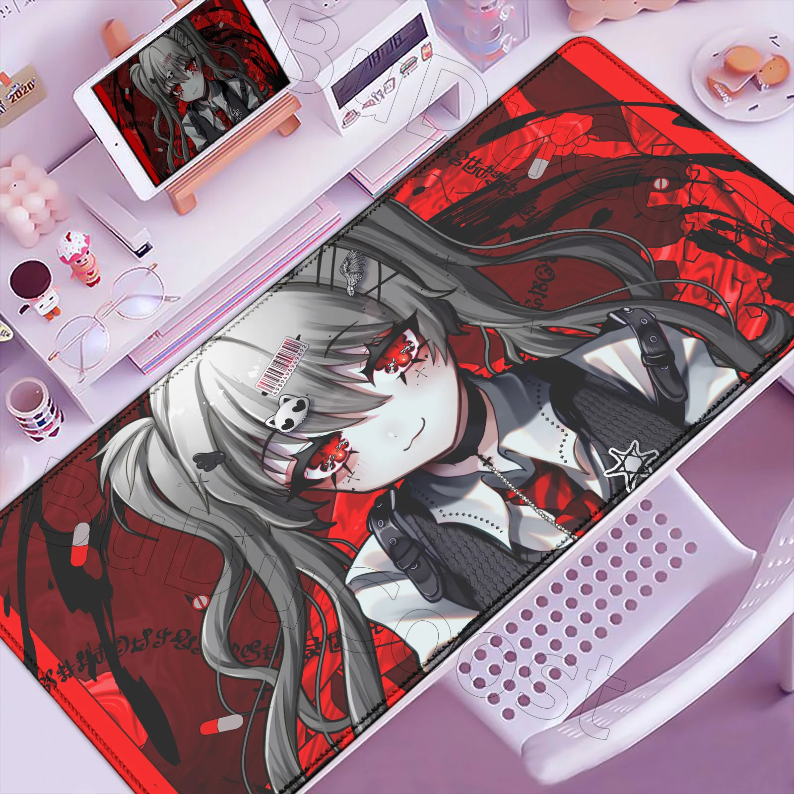 

New Kawaii Wallpaper Cute Anime Girl Mousepad Office PC Gamer Accessories Keyboard Mouse Pad Laptop 900x400mm Non-slip Desk Mat