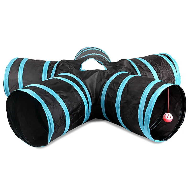 Wear-resistant Foldable Pet Animal Tunnels Cat Play Tunnel with Crinkle Playing Toy for Cats Guinea Pig Rabbits Funny Cat Supply