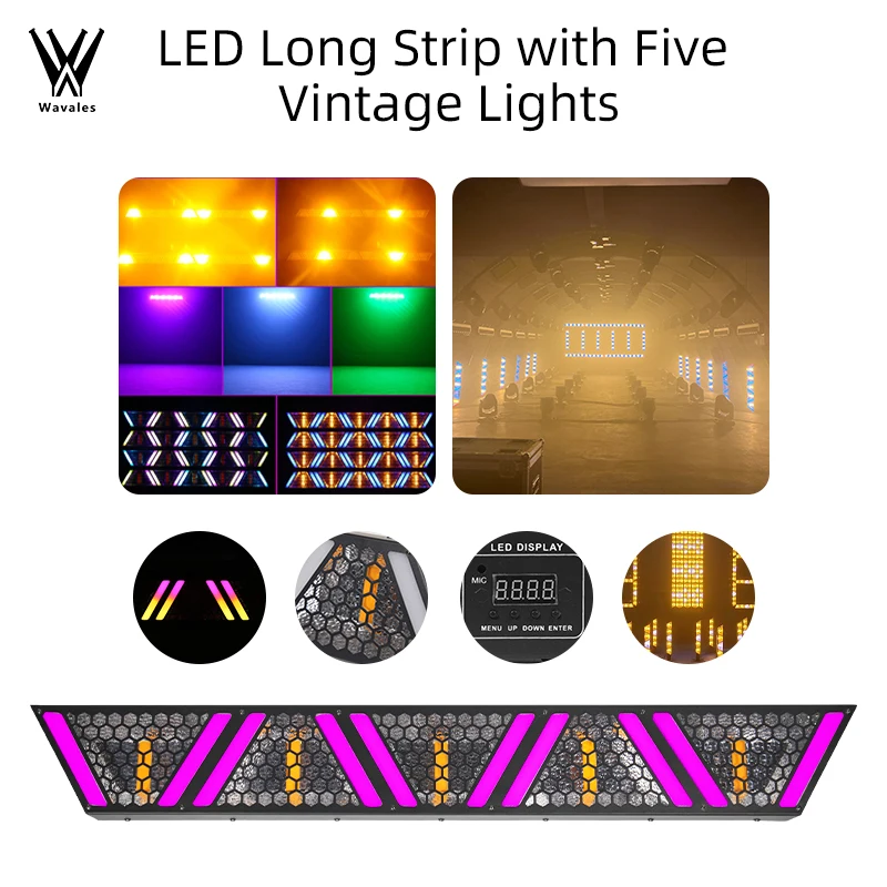 5X60W Stage Retro Lights DMX512 LED Pixel Bar Sound‑Activated Flash Matrix DJ Disco Party Lights For Nightclub Concern Events