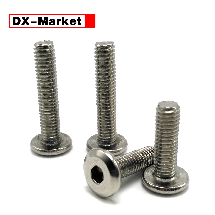 SS304 M3 Flat Hexagon Screw , 304 Stainless Steel M2-M12 Thin Head Furniture Bolt Manufacturer ,A013