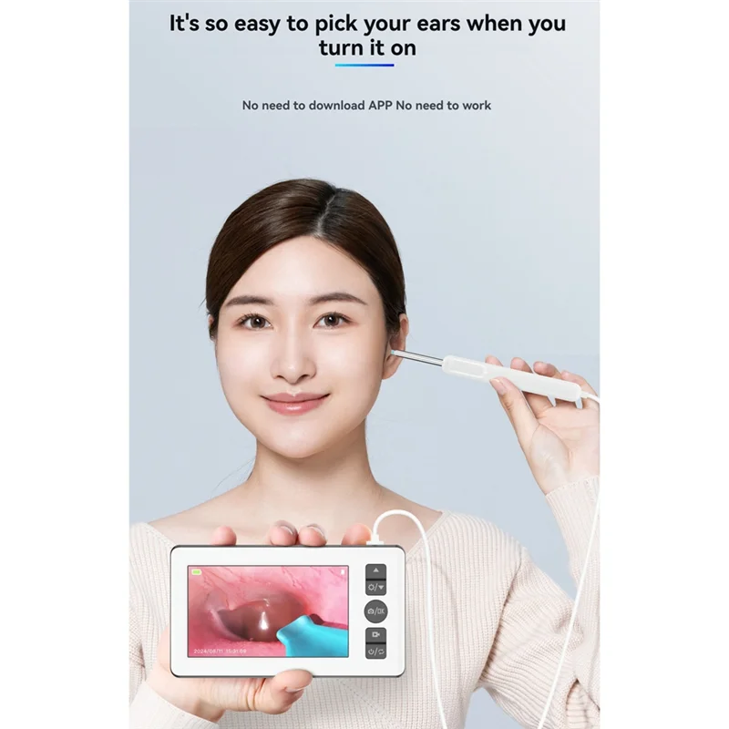 Цифровой отоскоп SUINE с камерой для ушного прицела 3,5 мм с 6 лампами, 1080P, 4,3 дюйма, IPS, инструмент для удаления ушной серы
