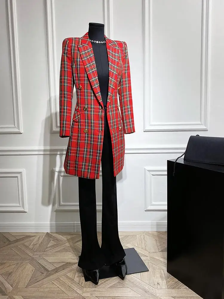 

Зима 2029, новинка Faion, высококачественный клетчатый длинный све, утягивающий женский костюм Dr Commute Sle Fitted Midi Dr