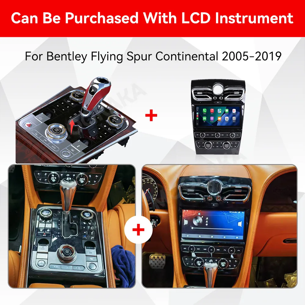 For Bentley Flying Spur Continental 2006‑2019 Touch Car Center Console Saddle Control Panel Interior Modification Accessories