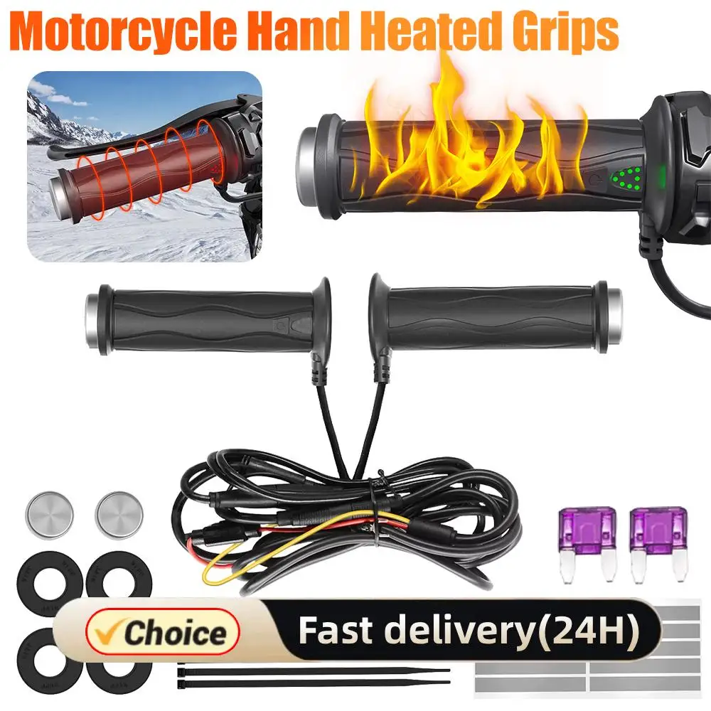 

DC 12V Motorcycle Heating Handlebar Silicone Electric Molded Grips Waterproof Electric Hot Heated Grip Smart Temperature Control