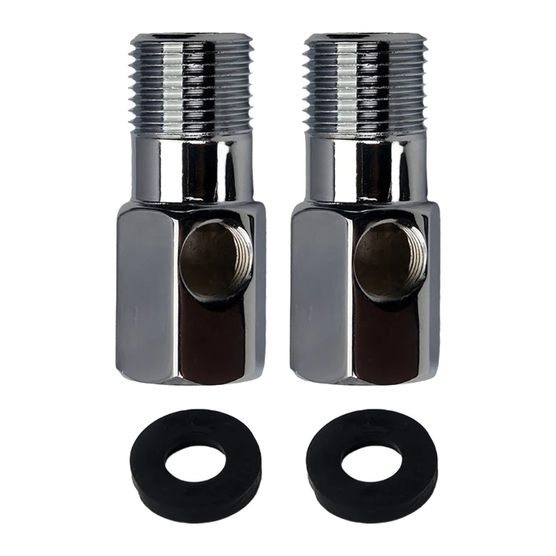 2Pcs 1/2inch to 1/4inch Aluminum Alloy 3-Way Adapter Tap Connector Hardware Balls Valves Fittings Water Purifiers Accessory