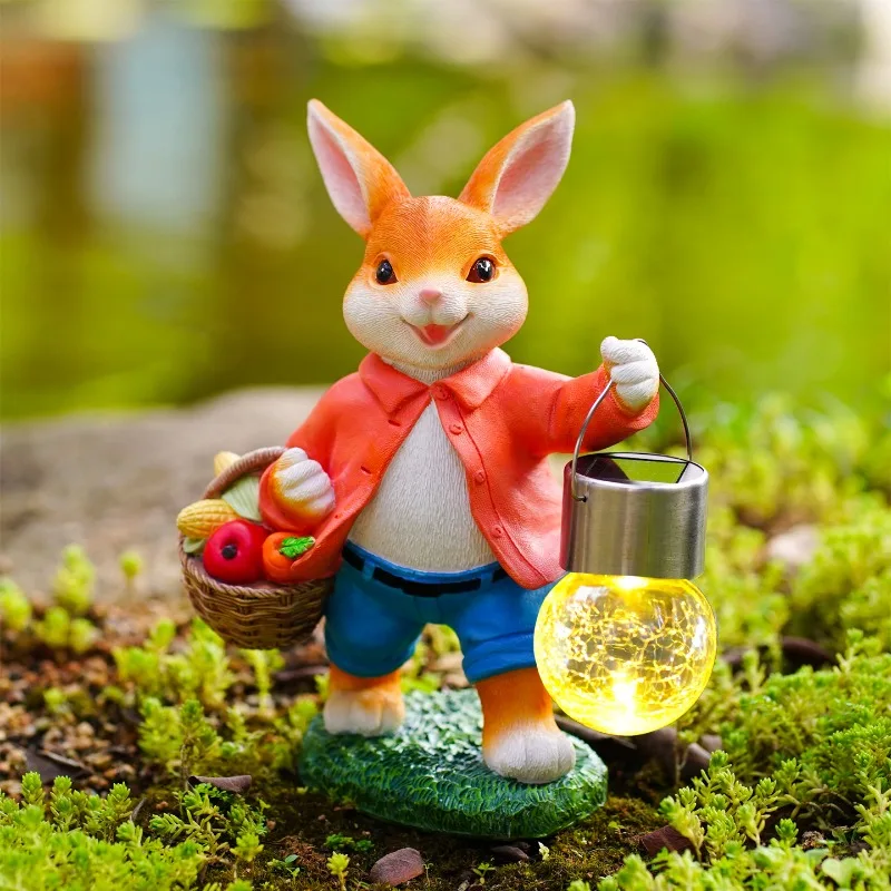 

Cute rabbit ornaments,outdoor animal statue decorations,can emit light,garden courtyard lawn landscape arrangement decoration