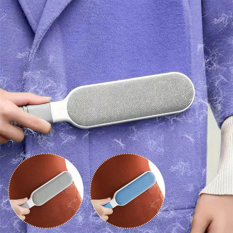 Removedor de Pelos de Animais de Estimação de Dupla Face, Escova Manual Eletrostática Adesiva, para Limpeza de Gatos, Roupas, Sofás, Móveis e Carpetes