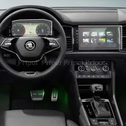 Car GPS Navigtion Tempered Glass For Skoda Kodiaq 2021 Dashboard LCD Screen Protective Film instrument Sticker