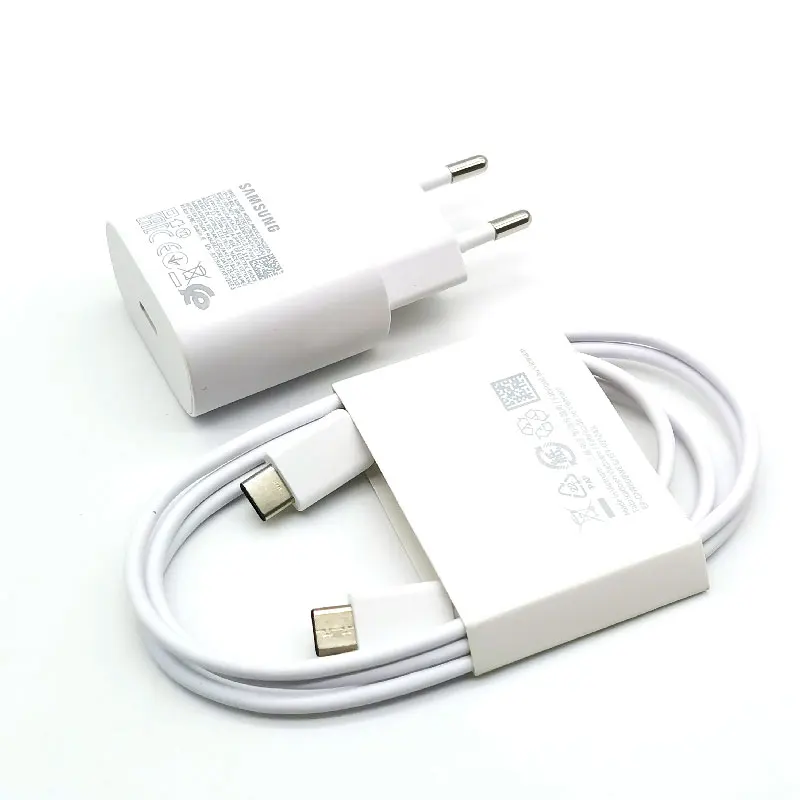 Para Samsung S20 S21 S22 S23 S24 Note 20 Ultra 10 PD cargador 25W adaptador de carga súper rápida para Galaxy Z Flip Fold 6 5 4 3 2 A55