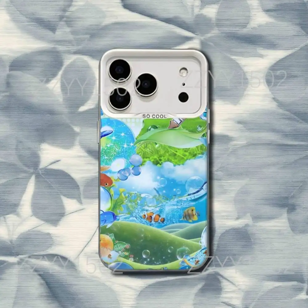 Frutiger Aero Art Phone Case For iPhone 17,16,15,14,13,12,X,8,Pro,Max,Plus,SE4,Air,Mini White IMD HD Matte