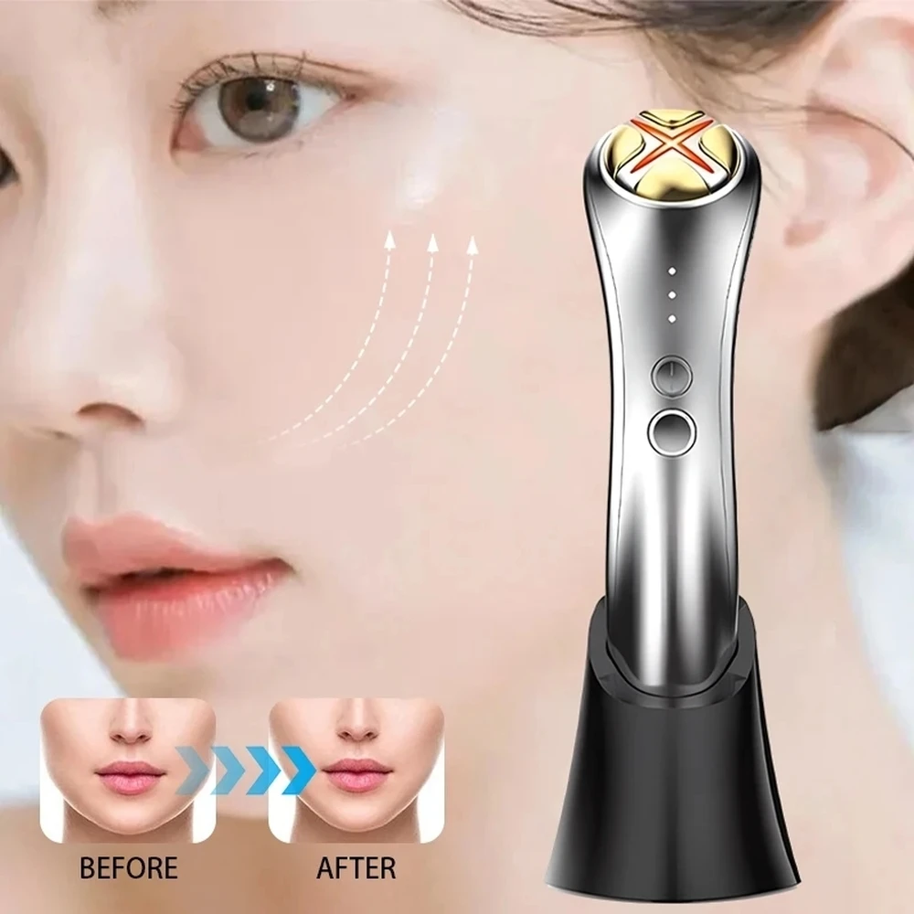 

Hot RF Facial Tightening Light Mask Red Blue Light Therapy Skin Beauty Machines EMS Photon Ion Lifting Anti-Aging Skin Care Tool