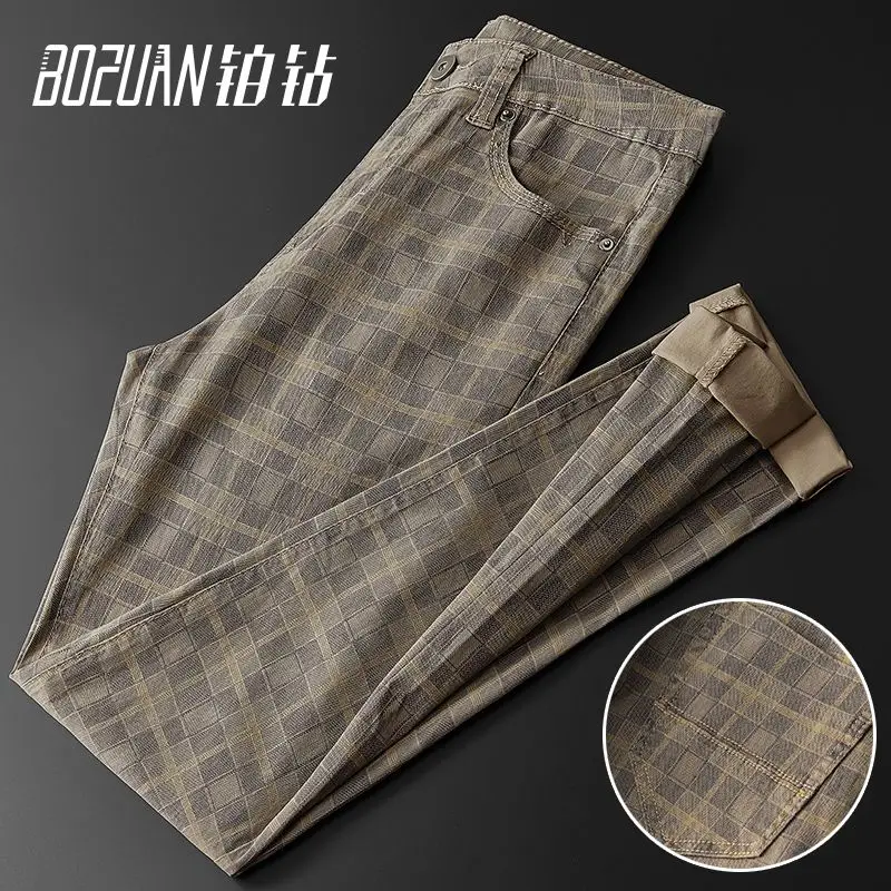 Summer thin khaki loose straight Internet celebrity jeans men's Korean version of trendy casual pants