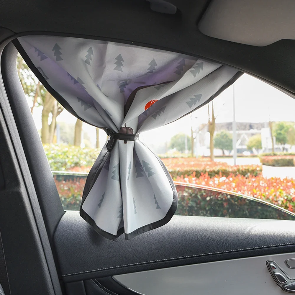 Universal Car Sun Shade Cover Magnetic UV Protection Curtain Side Window Sunshade Cover For Baby Kids Cute Cartoon Car Styling view 4