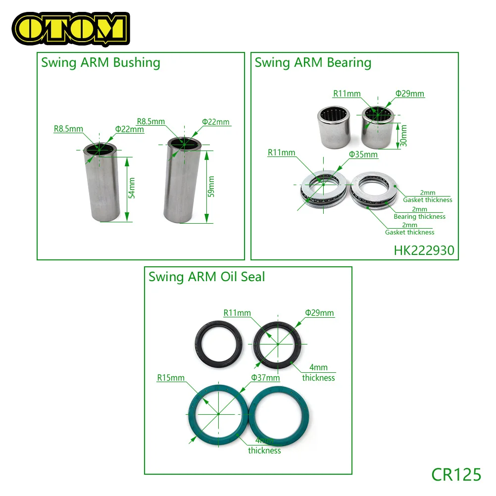 Motorcycle For HONDA Swing ARM Bearing Oil Seal Bushing CR125 CRF250R CRF250X CRF450R CRF450L CRF450RX CRF450X CRF450RWE Bikes