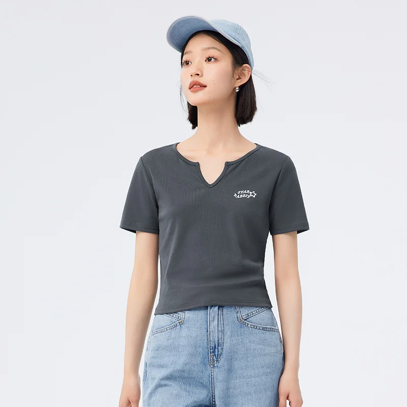 Semir-女性の半袖カジュアルTシャツ、刺embroideredプルオーバー、用途、夏、新しい、2023