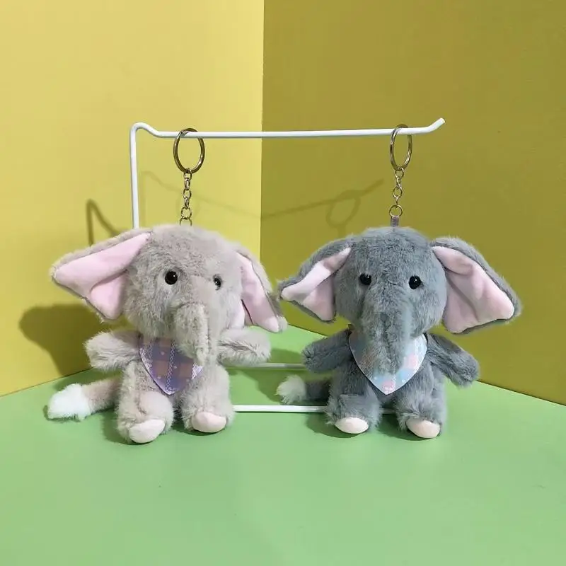 1Pcs Cartoon Elefant Gefüllte Puppe Schlüsselring Weiche Plüsch Spielzeug Schlüssel Halter Tasche Anhänger Niedlichen Elefanten Schlüsselbund Rucksack Hängen Dekor